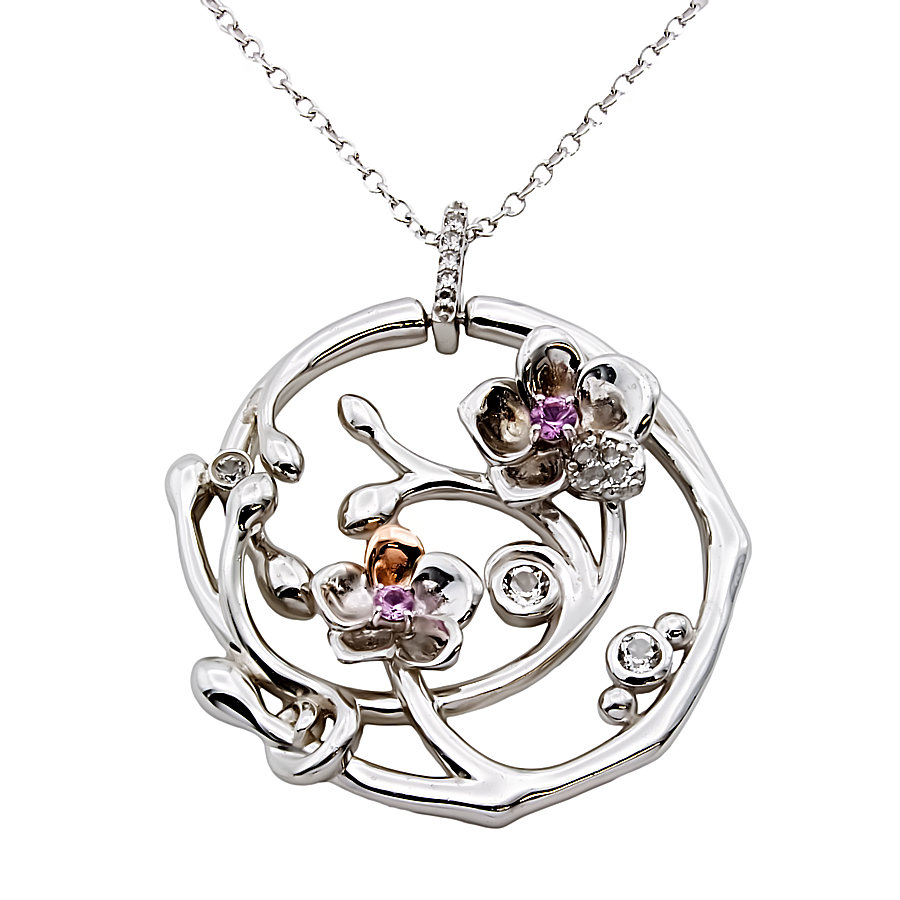 Silver & 9ct Gold Clogau Pendant with Chain